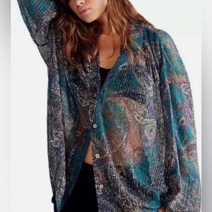 NWT Free People Sheer Paisley Tunic XS